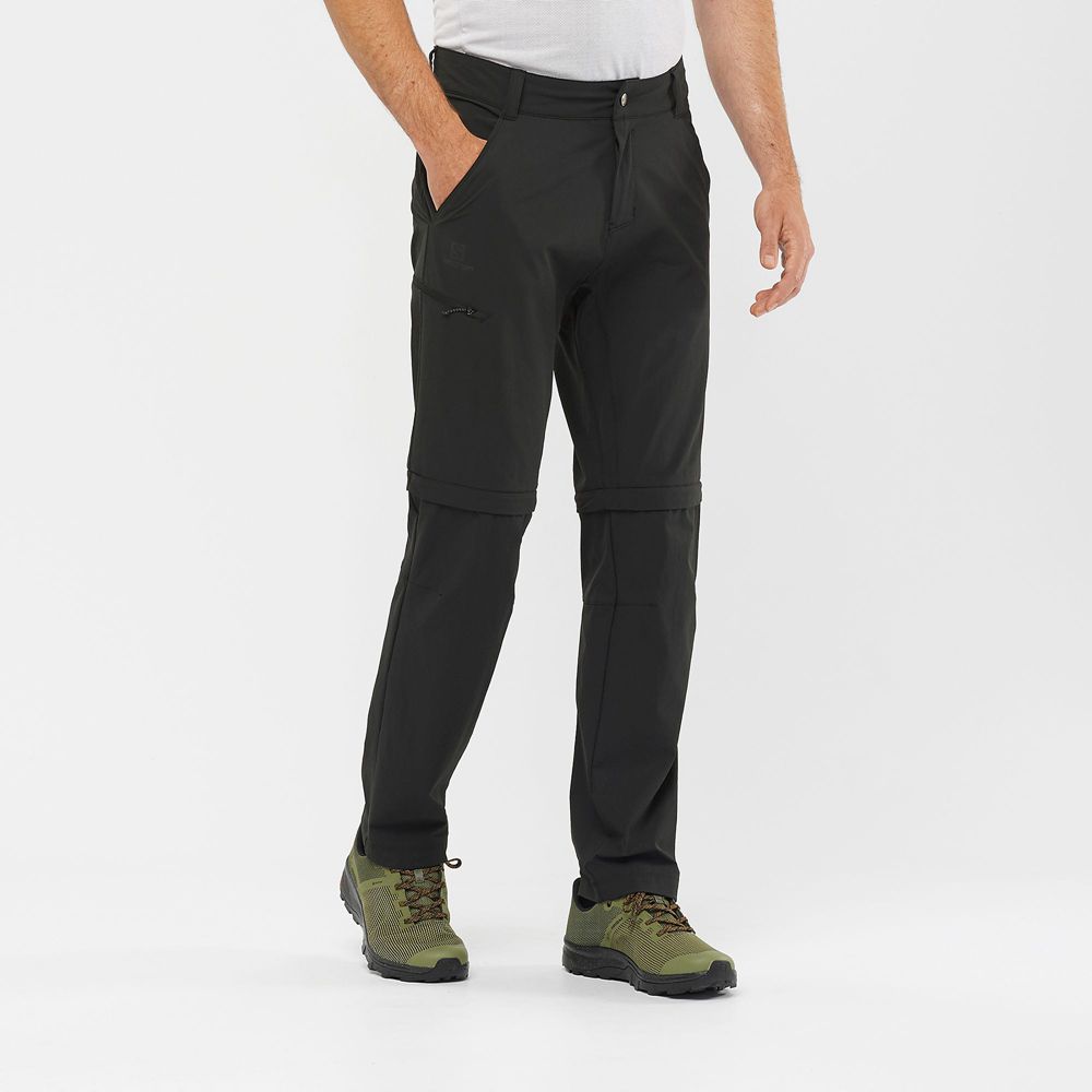 SALOMON WAYFARER ZIP OFF M Philippines - Men's Pants - Black | 478209-ETO